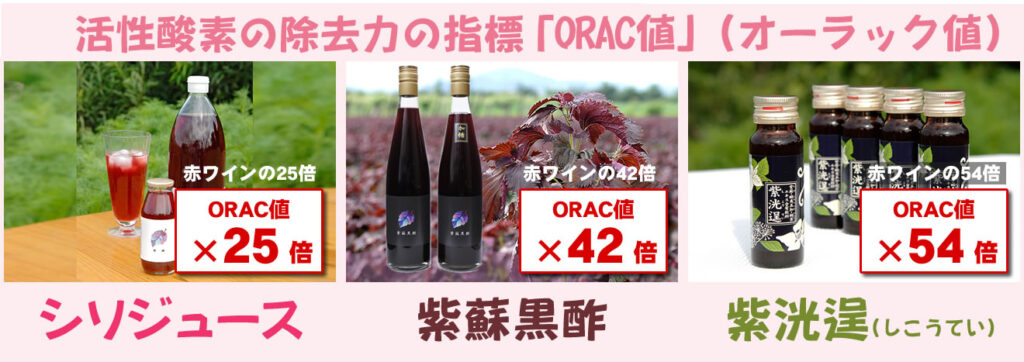 有限会社サンユー農産：ORAC、オーラック値、活性酸素の除去力